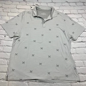 Vineyard Vines Edgartown Polo Gray stripe w fish print Pima Cotton size XL A601 - Picture 1 of 3