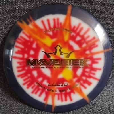 NEW Dynamic Discs MyDye Lucid Maverick 173g Red Orange Burst Driver Golf Disc - Image 1 of 4