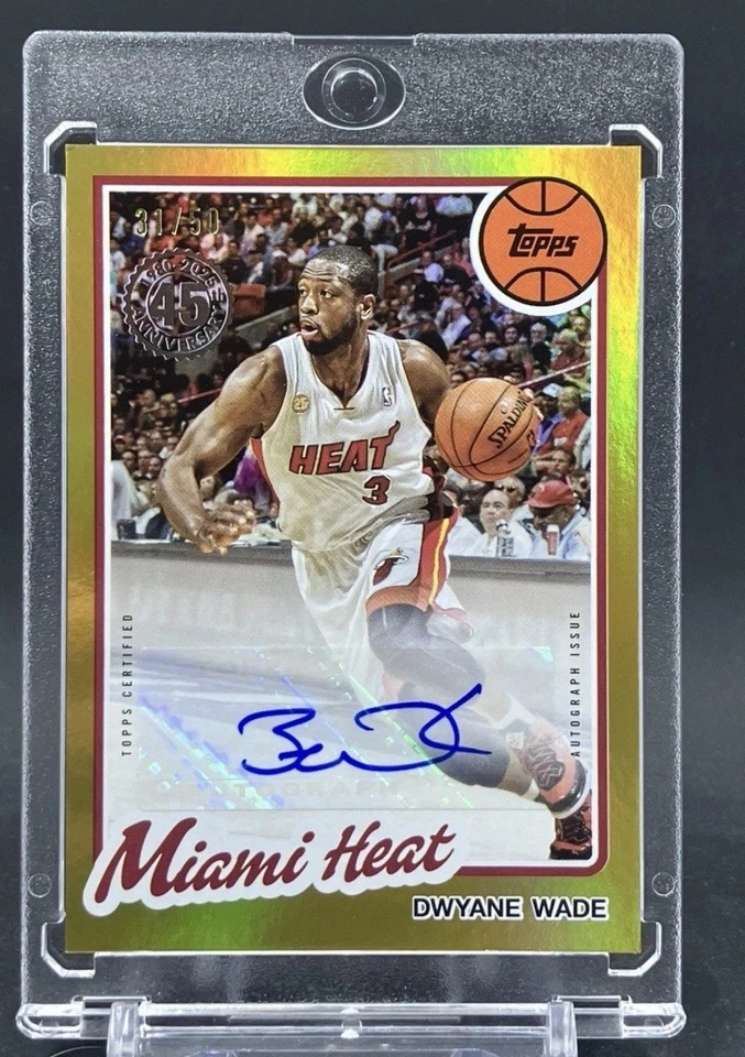 2025-26 Topps Dwayne Wade Gold Foil Auto #d /50 80B2-DW - Image 1 of 2