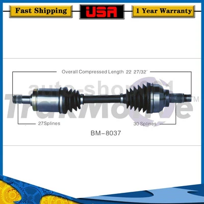 Front Left CV Axle Joint Shaft For BMW 325xi 2.5L 2005 2004 2003 2002 2001 - Image 1 of 2