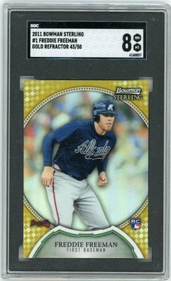 Bowman Sterling #1 Freddie Freeman Gold Refractor 43/50 2011 - SGC 8 Foto 1 de 2