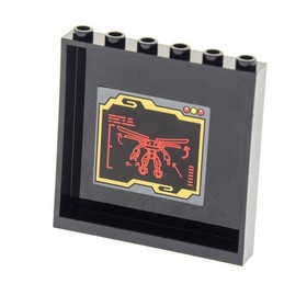 1x Lego Panels 1x6x5 Black Stickers Ninjago ElectroMech Set 70750 59349pb093