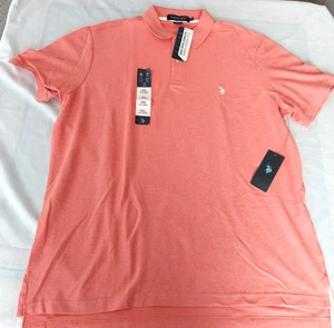 CAMISA POLO RALPH LAUREN XXL BREZO ENTRELAZADO NARANJA CLARO Blanca PONY GOLF Nueva - Imagen 1 de 4