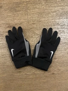 Nike Fleece Gloves Men's XL Running Black/Silver Pre Owned Free Shipping - Picture 1 of 3