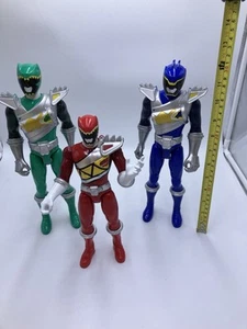 Vintage Power Rangers Dino Charge 12" & 10”3 Figures Green Red Blue - Picture 1 of 17