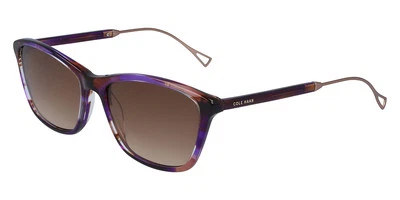 Gafas de sol Cole Haan CH7081 para mujer ciruela cuerno rectangular 54 mm nuevas 100 % auténticas Foto 1 de 3