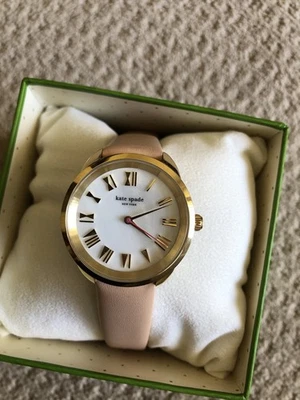 BLACK FRIDAY SALE New Kate Spade Gold/White Tone Leather Strap Watch - Image 1 of 4