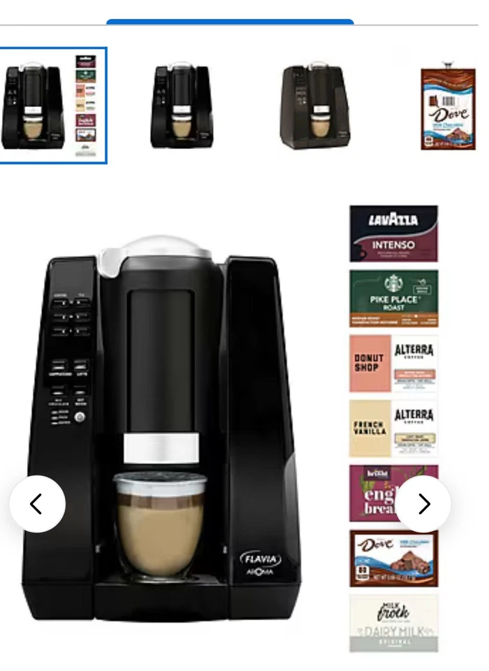 Lavazza Flavia Aroma Bundle cafetera de una sola porción negra (10020) 134 bebidas Foto 1 de 1