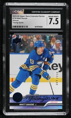 2023-24 Extended Series Young Guns Deluxe Matthew Savoie Matt CGC 7.5 Rookie RC - Image 1 of 2