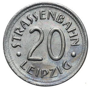 Notgeld - Leipzig STRASSENBAHN - 20 Pfennig - Eisen - Notmünze - ERHALTUNG ! - Bild 1 von 2