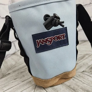 Chalk Bag Climbing Bouldering JanSport Canvas Leather Base with Waist Strap - Picture 1 of 14
