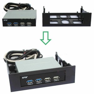 3.5" to 5.25" Drive Bay Computer Case Adapter Mounting Bracket USB Hub Floppy