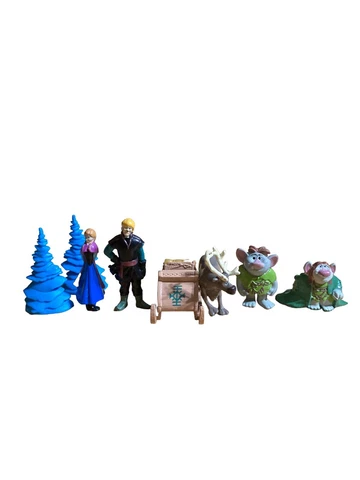 Disney Frozen 2 LOT Of 8 Mini Figures Anna Kristoff Sven Hans Cake Toppers Cover