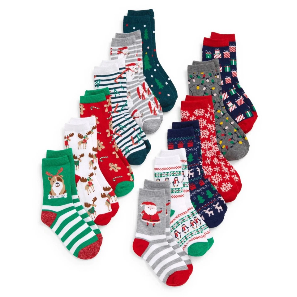 Nordstrom Kids' Assorted 12-pack 12 Days of Socksmas Socks Gift Box, Size 5-7 - Image 1 of 1