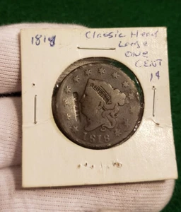 Centavo grande 1818 contador de hak estampado O VXII ETC desconocido - Imagen 1 de 5