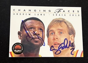 ANDREW LANG & CRAIG EHLO 1993-94 SKYBOX PREMIUM SIGNED AUTOGRAPHED CARD - Picture 1 of 2