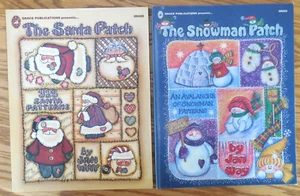 Lot of 2 Grace Publications Tole Painting Pattern Books "Santa*Snowman Patch" - Picture 1 of 7