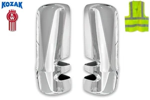 Juego de pares de cubiertas de espejo de puerta cromadas derecha e izquierda para Kenworth T680 T880 - Imagen 1 de 10