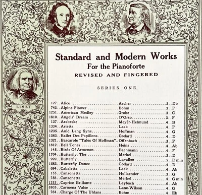 Caprice Brillant Sheet Music 1908 Piano Leybach Mendelssohn Study DWCC15 - Image 1 of 2