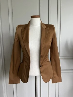 Forever 21 Womens Brown Long Sleeve Pocket Button Down Blazer Sz 4 - Image 1 of 4