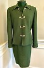 Stunning St John Collection Knit 3 Piece Skirt Suit By Marie Gray 12