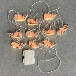 Vineyard Vines Target 10 Pink Whale LED String Lights Indoor/Outdoor w/ Timer - Picture 1 of 5