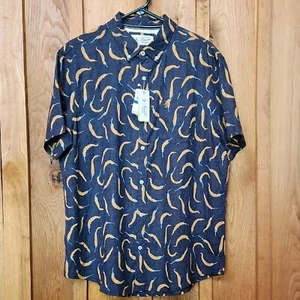 Original Penguin Southwest Button Down Linen Shirt, XL, Orange & Blue Retail $85 - Picture 1 of 8