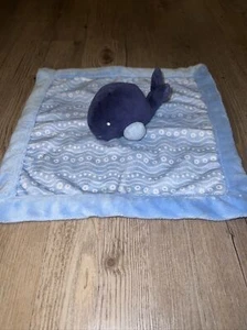 Baby Lovey Blauwal Rassel Plüsch Sicherheitsdecke klein 12x12 weich Minky - Bild 1 von 5
