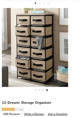 Organizador de 12 cajones Montgomery Ward. Tostado/negro. Nuevo en caja. PN 6864248 6787234. Foto 1 de 4