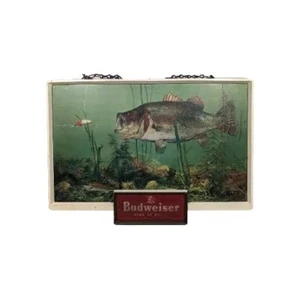 Vintage 50er Jahre BUDWEISER LIGHT - UP WERBESCHILD LARGEMOUTH BASS funktioniert - Bild 1 von 8
