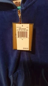Royal Blue Juice Couture Crystal Sequined Velour Jacket - Picture 1 of 3