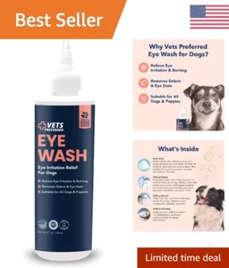 Gentle Antiseptic Dog Eye Wash - Tear Stain Remover - Allergy Relief - 4 Oz - Picture 1 of 10