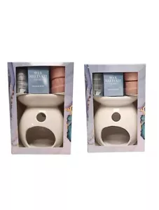 Ceramic Wax Melt Burner Gift Set Includes Scented Wax Melts & Tealight Candles - Picture 1 of 18
