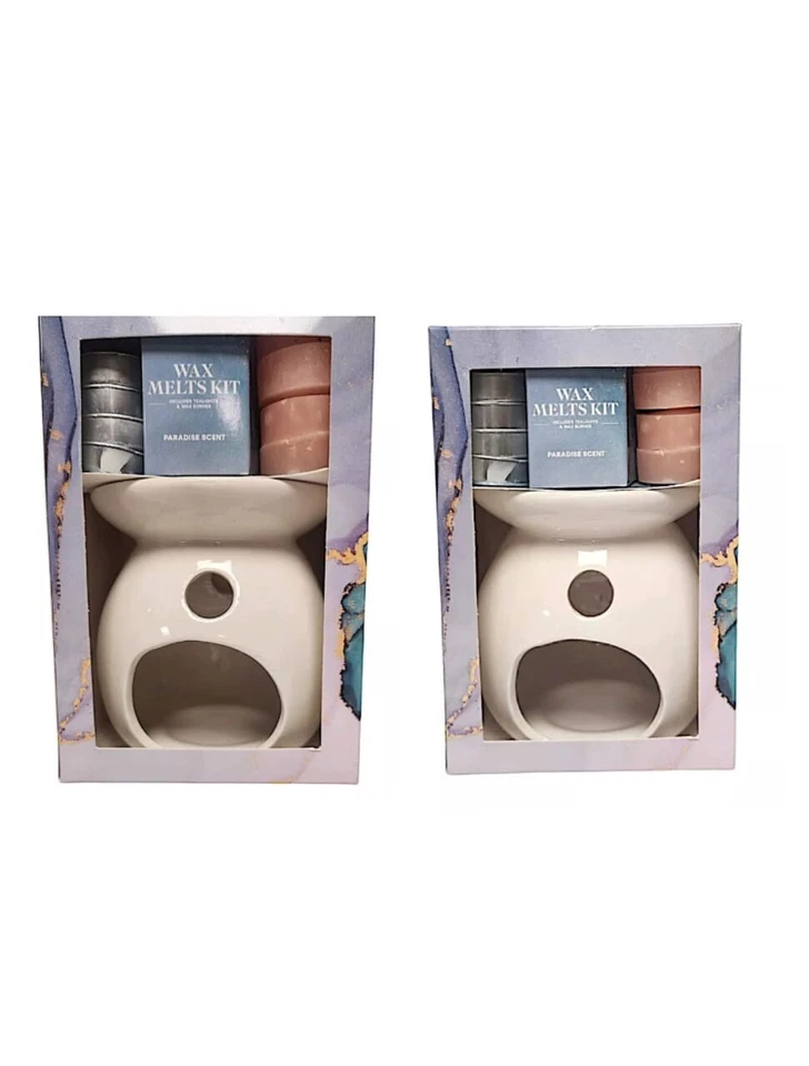 Ceramic Wax Melt Burner Gift Set Includes Scented Wax Melts & Tealight Candles - Image 1 of 1