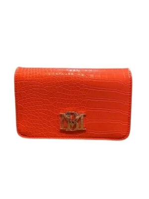Bandolera Badgely Mischka Croco con placa con logotipo - naranja Foto 1 de 4