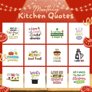 Monthly Kitchen Quotes Embroidery Designs 12 Designs Included [Download Version] - Picture 1 of 1