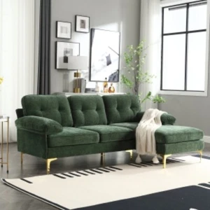 L-Shaped Sectional Sofa w/Reversible Chaise-3-Seater for Living Room,Small Space - Picture 1 of 50