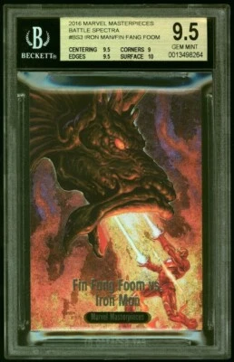 2016 Marvel Masterpieces Battle Spectra Iron Man Fin Fang Foom BGS 9.5 POP 1 - Image 1 of 2