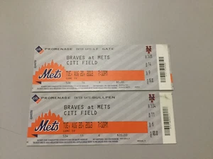 METS~2013 TICKET STUB 8/20/13 VS BRAVES - Picture 1 of 1