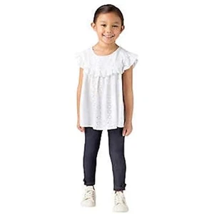 BGBG Girl's 2 Piece Outfit Set, 1 Short Sleeve Shirt, 1 Pant (Bright White, 5) - Picture 1 of 1