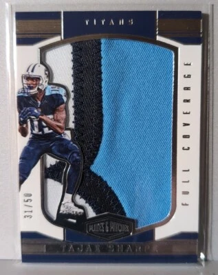2016 Panini Plates & Patches Full Coverage Patches Titans Tajae Sharpe 31/50 - Image 1 of 2