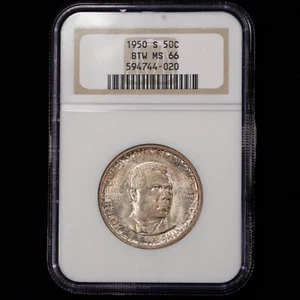 1950-S Booker T. Washington Memorial Half Dollar 50c - NGC GRADED MS66 - Picture 1 of 4