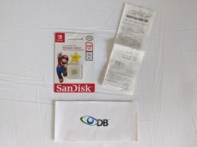 Nintendo Switch - SanDisk 256GB microSDXC Super Mario Memory Card & Sale Receipt - Image 1 of 2