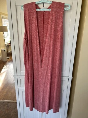 LuLaRoe Mujer Joy Chaleco Plumero Talla XL, Hasta el Suelo Rojo Usado Foto 1 de 4
