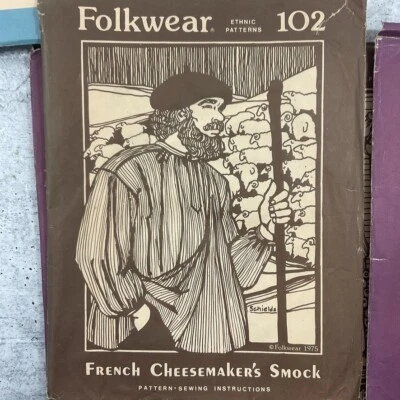 VTG 1975 Folkwear Ethnic Patterns 102 French Cheesemaker's Smock Uncut Cosplay - Image 1 of 2