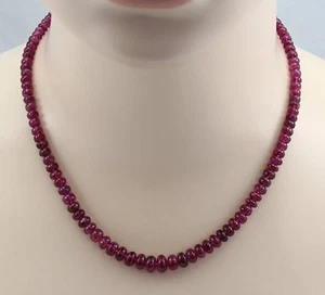 Rubellite Chain - Red Tourmaline Washer Necklace 46cm Length - Picture 1 of 2