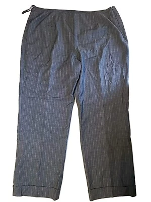 Pantalones Sirena Oficina Anne Klein 20W Plus De Colección Años 90 Gris Forrado a Rayas Mezcla Lana Foto 1 de 4