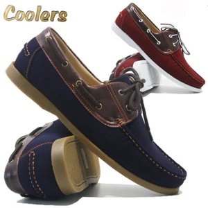 MENS LACE UP WALKING BOAT DECK CASUAL COMFORT DRIVING MOCCASIN LOAFER SHOES SIZE - Picture 1 of 26
