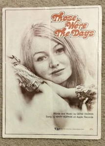 Mary Hopkin - Those Were the Days 2 pgs Sheet music TRO Apple Music Good D - Picture 1 of 1