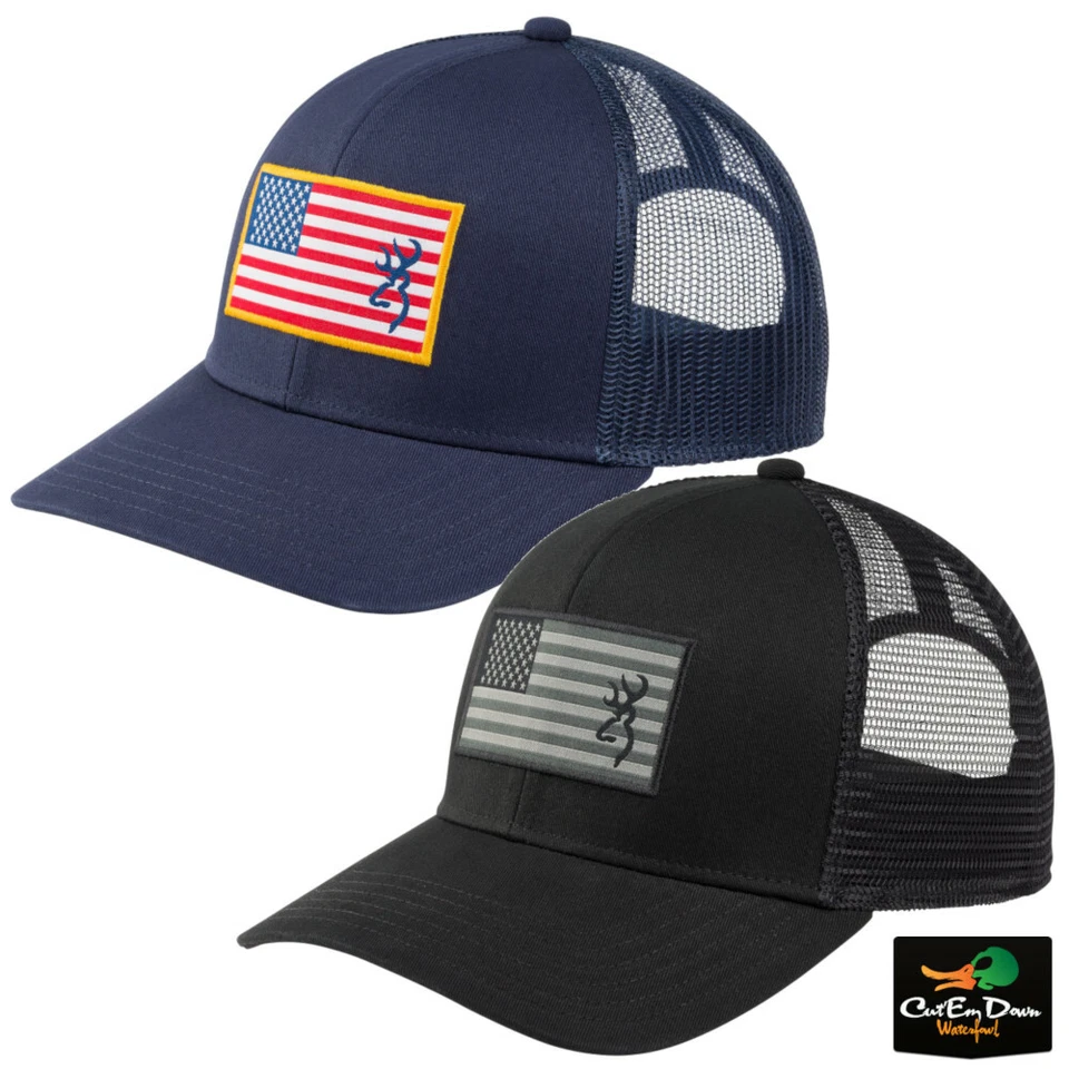 NEW BROWNING GLORY CAP BUCKMARK USA FLAG LOGO MESH BACK TRUCKER HAT - Image 1 of 1